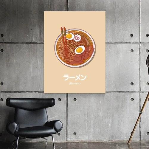 Japanese-style Narutomaki Ramen Fast Food Wall Art Kitchen Wall Art Canvas Painting Posters Vogue Wall Picture Living Room Decor