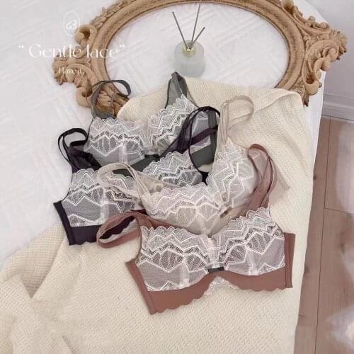 Underwear For Women Sexy Lace Push Up Bralette Section Breathable Female Underwear Set Cotton Comfortable Lingerie Bra And Panty