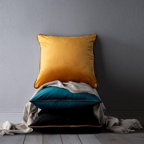 Solid Color Short Plush Cotton Cushion Cover Soft Pillow Covers Pillow Case 50*50 Decorative Cushions for Sofa Chair Seat Bed
