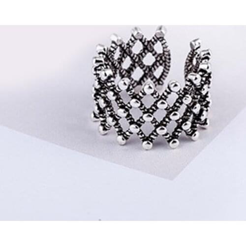Wholesale Real Silver Color Hollow Beads Rings For Women Statement Jewelry Finger Ring anillos mujer bijoux