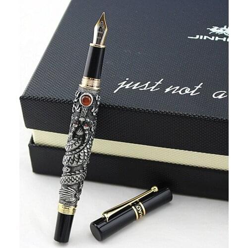 Luxury high quality JINHAO exquisite gray dragon Fountain pen school office stationery Luxury brand Writing Gift ink pens