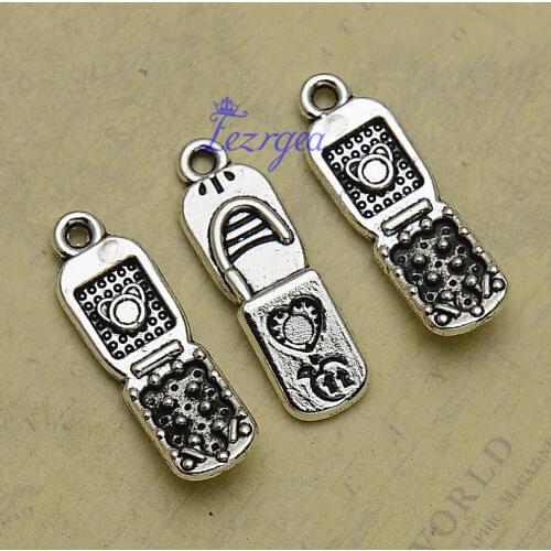 20pcs/lot--27x8mm, Antique silver plated cellphone charms,DIY supplies, Jewelry accessories