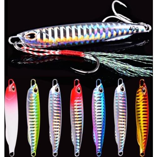 6PC Lures Slim Metal Casting Jig 10G 15G 20G 30G 40G Shore Drag Long Cast Jigging Spoon Sea Fishing Lure Artificial Bait Tackle