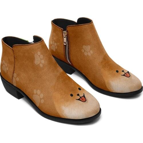 Drop Shipping Print On Demand Personal Design Custom DIY Shoes Zipper Womens Boots Office Lady Shoes For Women 2021