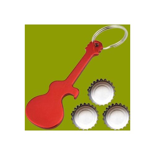 Promotional Gift Engraved Bottle Opener Keychain Guitar Shaped Metal Aluminum Keyring Key Tag Bottle Openers lin2329