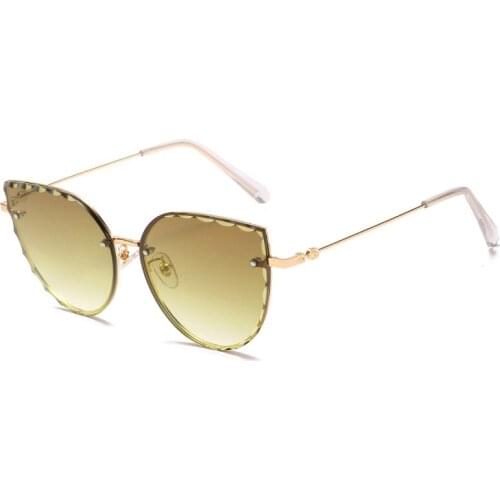 Cutting Lens Sunglasses Women Brand Designer Metal Frame Rimless Flower Shape Sun Glasses