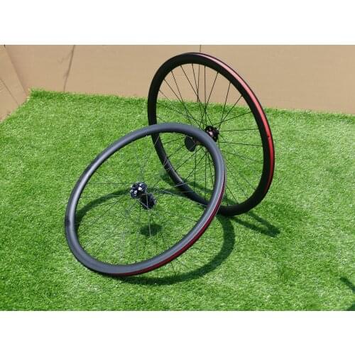 Ultra Light Wheel 38mm Full Carbon Road Cyclocross Bike Clincher Wheelset for Disc Brake Quick Release Front QR / Rear QR 135mm