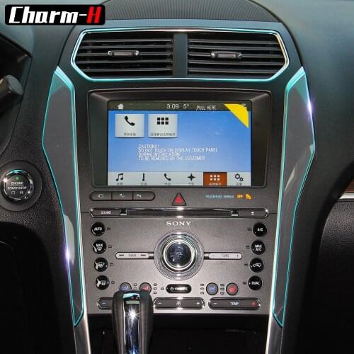 Car Styling Invisible Center Console Steering Wheel Gear Shift Transparent Protective Film for Ford Explorer 2017 Accessories