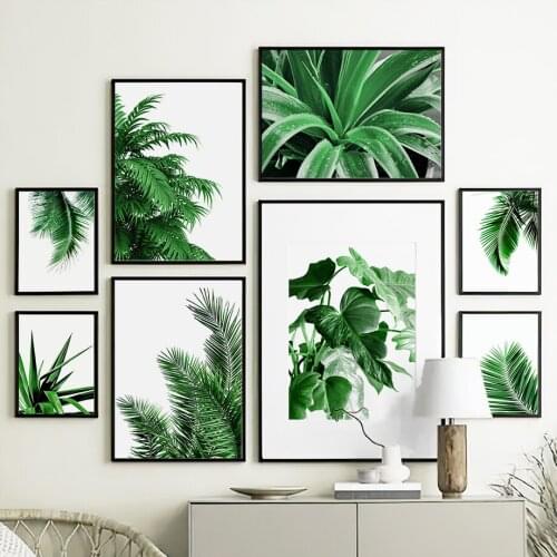 Tropical Palm Aloe Fresh Green Plants Leaf Wall Art Canvas Painting Nordic Posters And Prints Wall Pictures For Living Room Bar