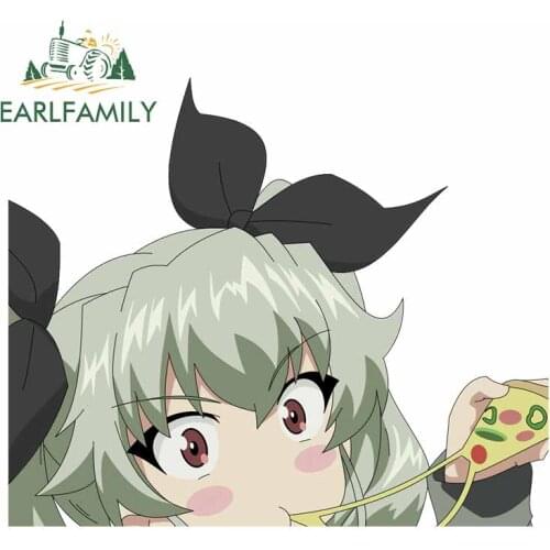 EARLFAMILY 13cm x 10.9cm for Girls Und Panzer Anime Car Stickers Cartoon Windshield Decal Scratch-Proof Bumper Decoration