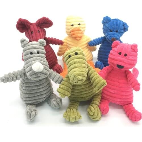 Corduroy Dog Toys for Small Large Dogs Animal Shape Plush Pet Puppy Squeaky Chew Bite Resistant Toy Pets Accessories Supplies