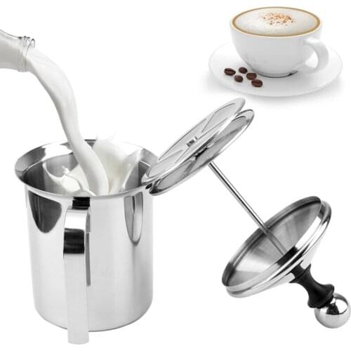 400/800ML Manual Milk Frother Stainless Steel cappuccino Milk Creamer Milk Foam Mesh Coffee Foamer Creamer Kitchen Applicance