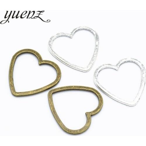 YuenZ 20pcs Metal Hearts charms diy jewelry 25*24mm A60