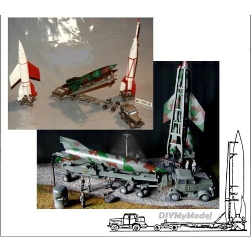 DIYMyModeI German V2 A4 launch vehicle and missile DIY Handcraft Paper Model KIT Handmade Toy Puzzles Gift Movie prop