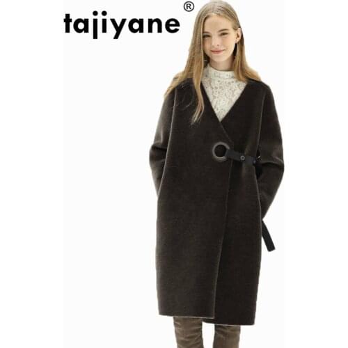 Korean Wool 100% Coat Winter Jacket Women Clothes 2021 Real Fur Coat Vintage Manteau Femme Hiver Long Coats PU Leather ZT1296