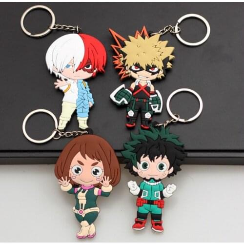 1pcs Anime Cartoon My Hero Academia Keychain Pendant Key Decorative Buckle PVC environmental protection material Pendant
