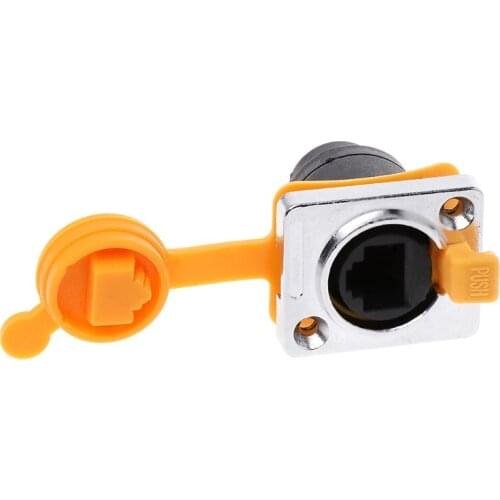 1 Pc RJ45 Waterproof Connector Sockets LED Display Aignal Self-locking Plug Connector RJ 45 Waterproof Connector