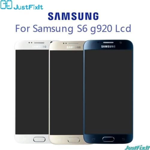 100% Original Tested Super amoled For Samsung Galaxy S6 G920F burn-in shadow Lcd Display Touch Screen Digitizer Assembly +frame