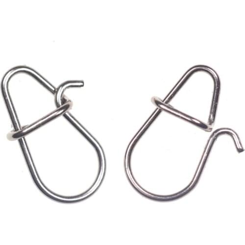 100pcs Stainless Steel Gourd Snap Safety Fast Clip Lock Pin Strong Pull Anti-corrosion Fishing Lure Rigs Connector Accessories