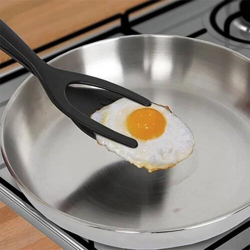 2 In 1 Grip And Flip Tongs Egg Spatula Tongs Clamp Pancake Fried Egg French Toast Omelet Overturned Kitchen Accessories cocina
