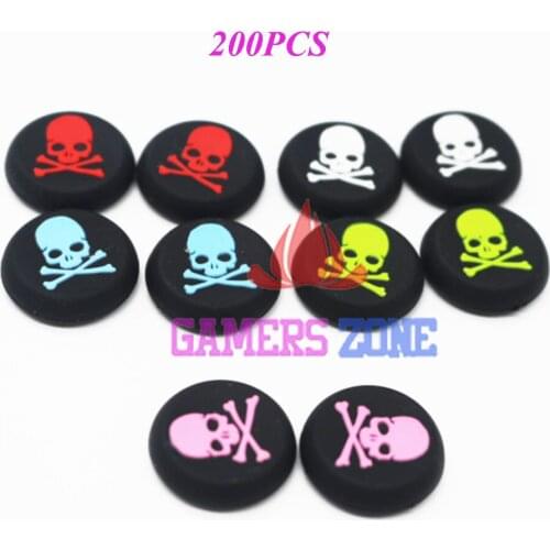 200PCS Skull Analog Silicone Joystick Thumbstick Grip Caps for PS4 PS3 XBOX360 XBOX ONE