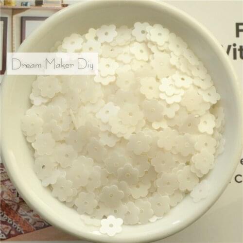 50g(7500pcs) 6mm Matt White Flat Flower Loose Sequins Paillettes Sewing Wedding Crafts Kids Diy Garment Accessories Confetti