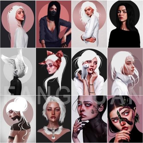 Diamond Painting New Portrait 5D Diamond Embroidery Cross Stitch Woman Pictures of Rhinestones Mosaic Sale Wall Art Home Decor