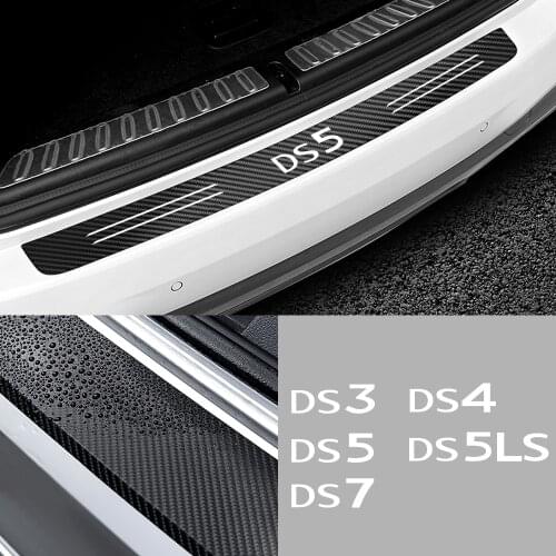 Car-Styling Tail Trunk Bumper Protection Carbon Fiber Sticker for Citroen DS DS4 DS4S DS5 DS6 DS7 DS5LS DS3 accessories