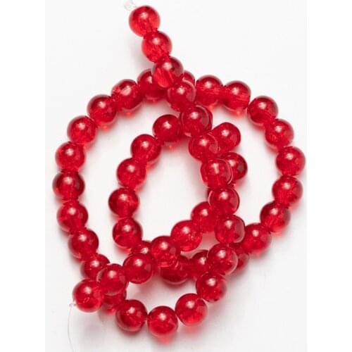 Wholesale Red Cracked Glass Beads Natural Beads Needlework Stone Necklace Bracelet Earrings Charm Bracelet DIY 6mm 8mm 10mm