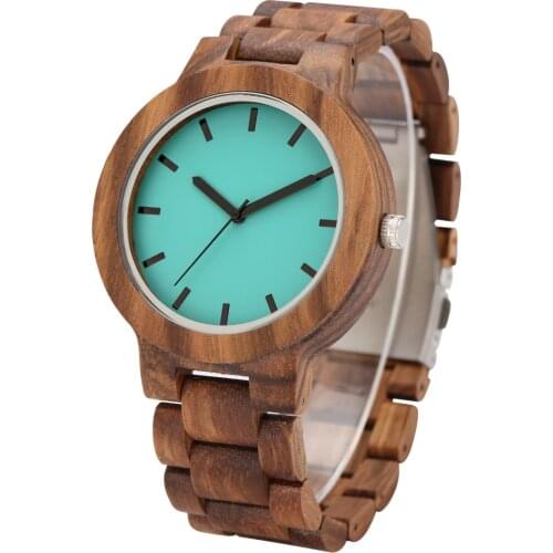 Creative Blue Dial Full Natural Wood Male Watches Handmade Fashion Men Women Wooden Band Quartz Wrist Watch Gift Reloj De Madera
