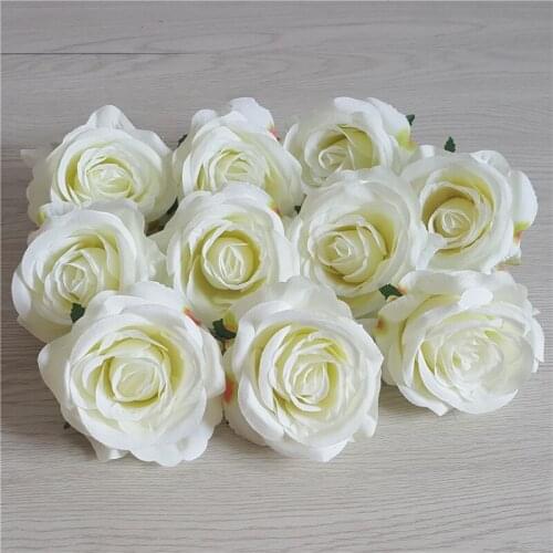 10pcs/Lot 8cm Artificial Roses Flower Head for Wedding Flower Wall Background Decoration DIY Wedding Car Decoration Fake Flowers