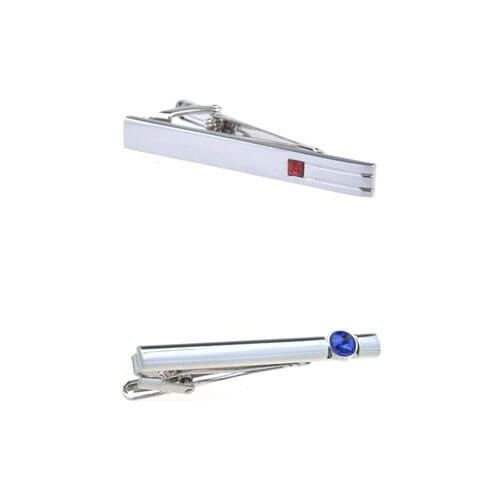 10pcs/lot Quality Rhinestone Tie Clips Blue Red Crystal Tie Pins Bars Pearl Tie Clasp Tie Bar Mens Jewelry Wholesale