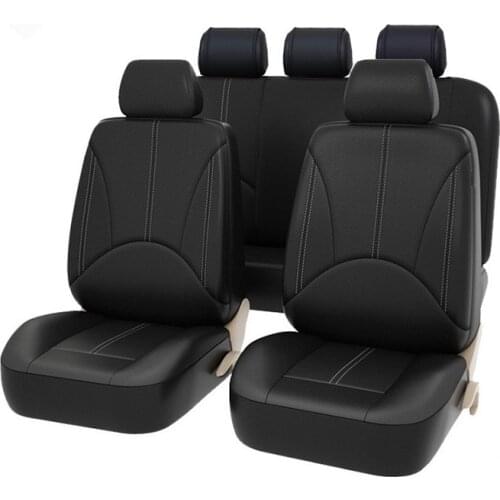 Black PU Leather Car Seat Cover Protector Leather Front Or Rear Seat Back Cushion Pad Mat Backrest For Auto Interior Truck