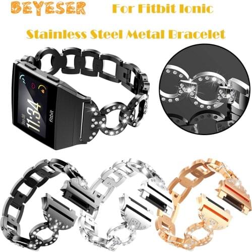 Fashion Stainless Steel Metal Strap For Fitbit Ionic Smart Watch Replacement Luxury New Wearable Devices Bracelet Accessories
