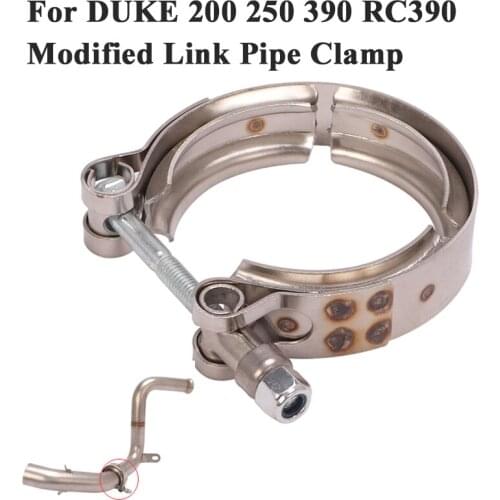 Motorcycle Modified Mid Link Pipe Clamp Stainless Steel For DUKE 390 250 200 125 RC390 Single Head Heavy Duty Hose Clip