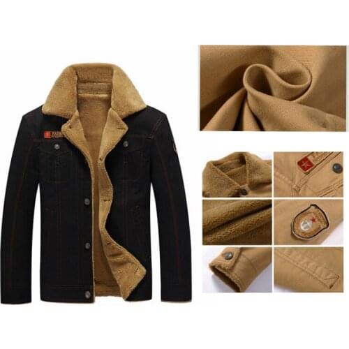 Retro Man Jacket Cotton Lapel Coat Plus Thick Velvet Plus Size Large Vintage American Casual Wear Warm Mantle Men Drop Shipping