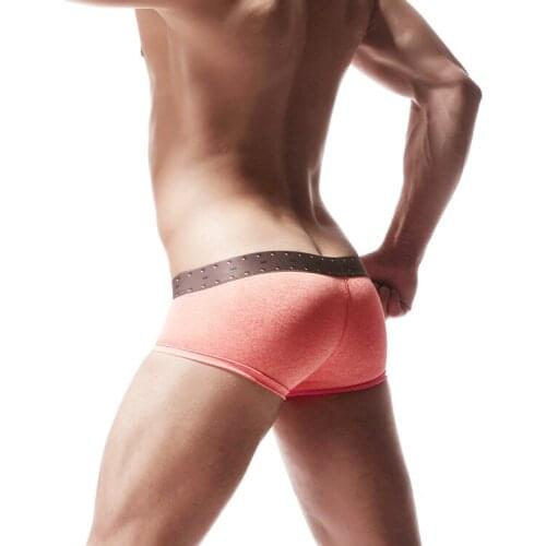 Mens underwear cotton comfortable belt pattern waistband men panties shorty homme mens boxer cueca pouch boxer homme sexy