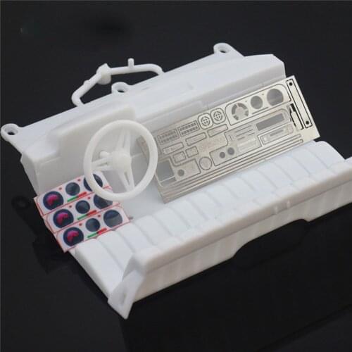 Simulation Interior Sets Seat Instrument Panel Steering Wheel Bracket Kit for Tamiya 1/10 RC Crawler Car for Hilus TF2 Car Parts