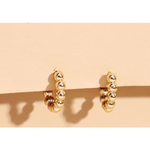 Fall Winter New Trendy Fashion Jewelry Copper Casting Dot Mini Huggies Hoops Earrings