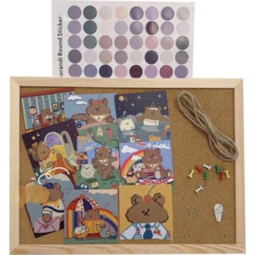 Cork Wood Wall Hanging Message Bulletin Board Frame Notice Note Memo Board Shop P9YA