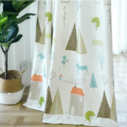 Simple Modern Nordic Plant Cotton Linen Personality Curtains For Living Dining Room Bedroom Study Finished Curtain