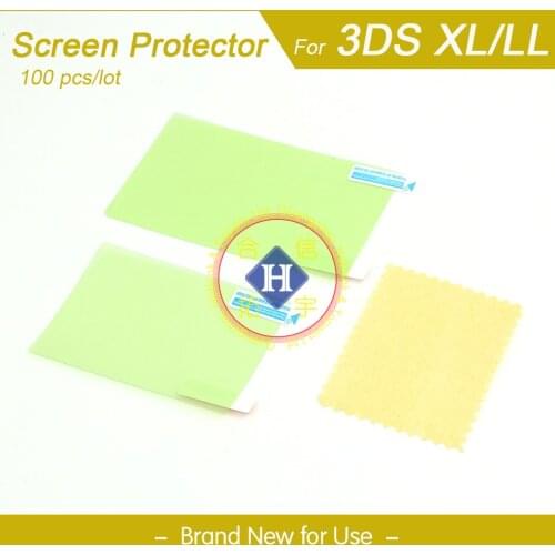 HOTHINK 100pcs/lot Clear top + bottom LCD Screen Protector Film Guard For Nintendo 3DS XL / 3DS LL