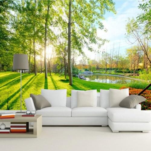 Dropship Custom Mural Custom 3D Large Pastoral Scenery Mural Living Room Bedroom Walpaper for Room Jungle Wallpaper wall papers