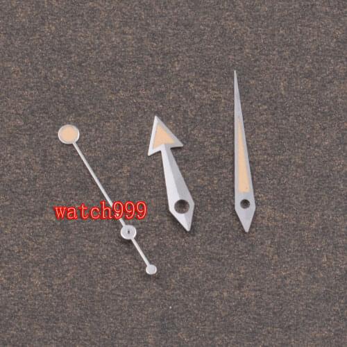Silver Watch Hands Orange Luminous FIT ETA2836 2824 Miyota 8205/8215 MINGZHU DG2813 Movement