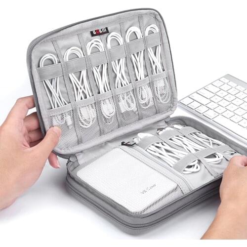 Data Cable Storage Bag Portable Digital USB Gadget Organizer Charger Wires Cosmetic Zipper Storage Waterproof Organizer Case