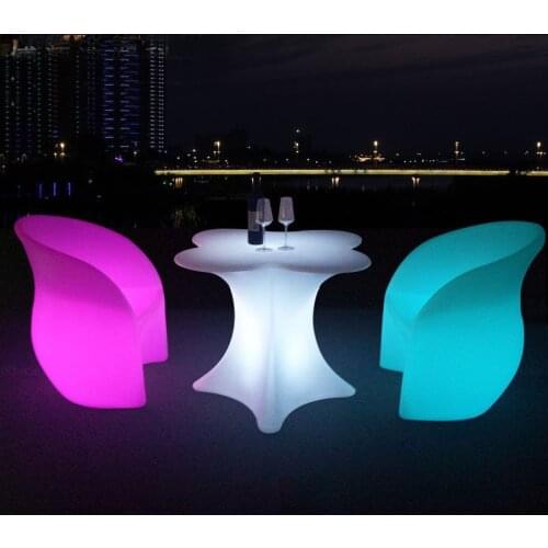Cherry Blossom Flower shaped LED Rechargeable Luminous cocktail table waterproof glowing led bar table kTV disco club bar supply