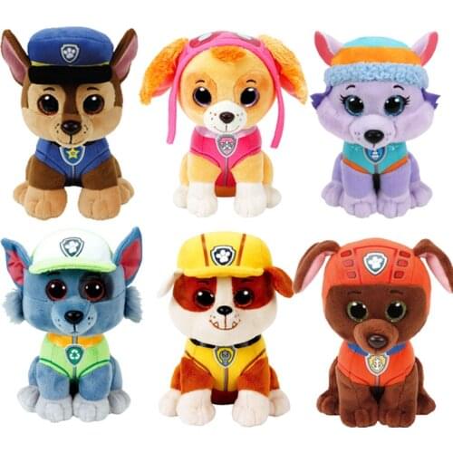 Ty Beanie Boos Soft Plush Stuffed Rocky Marshall Skye Zuma Rubble Chase Toys Big Eye Dog Doll Child Birthday Christmas Gift15CM