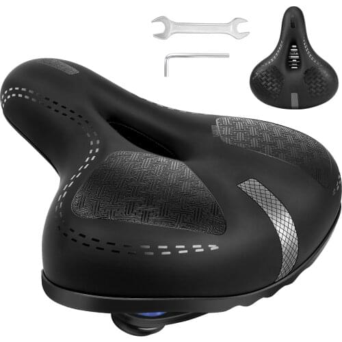 Bike Seat Waterproof Breathable Hollow Ergonomic Sponge Bicycle Saddle with Silicone Shock Absorbing Ball 22*26.5cm JDH88