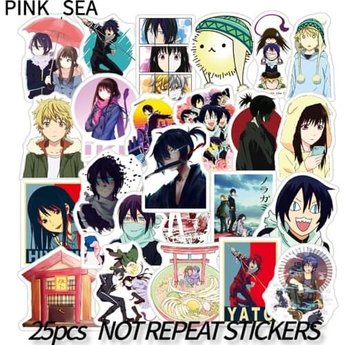 10/25Pcs/set Cartoon Anime Noragami Graffiti Mix Stickers For Kids Diy Luggage Phone Case Guitar Laptop Toy Decal Skateboard