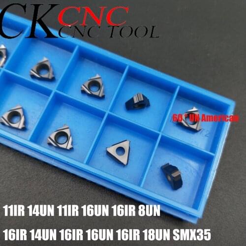 10PCS 11IR 14UN 11IR 16UN 16IR 8UN 16IR 14UN 16IR 16UN 16IR 18UN SMX35 CNC High quality 60 ° UN American internal thread blade